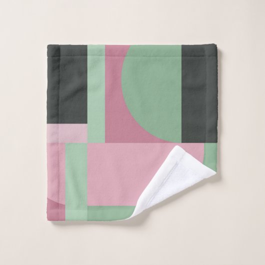 Composition Art déco rose et vert #5 (Gant de toilette)