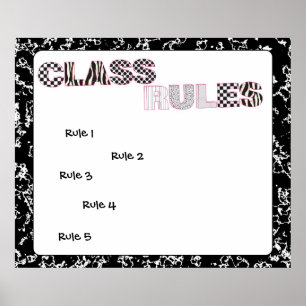 Composition Carnet Classroom Règles Poster