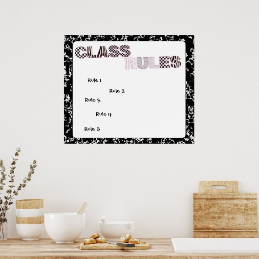 Composition Carnet Classroom Règles Poster (Cuisine)