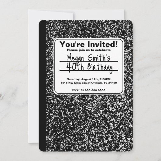 Composition Carnet Invitation d'anniversaire (Devant)