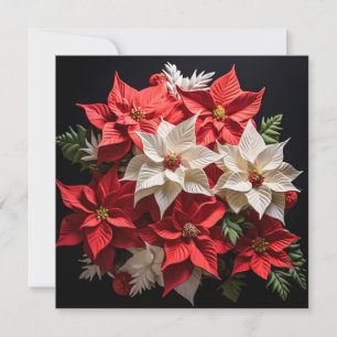 Composition de Noël avec poinsettia Carte de vœux 