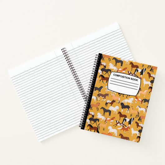Composition du cheval Carnet spirale large dirigée (Intérieur)