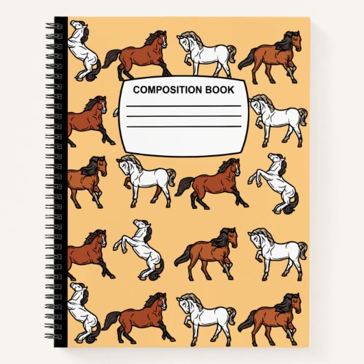 Composition du cheval Carnet spirale large dirigée (Devant)