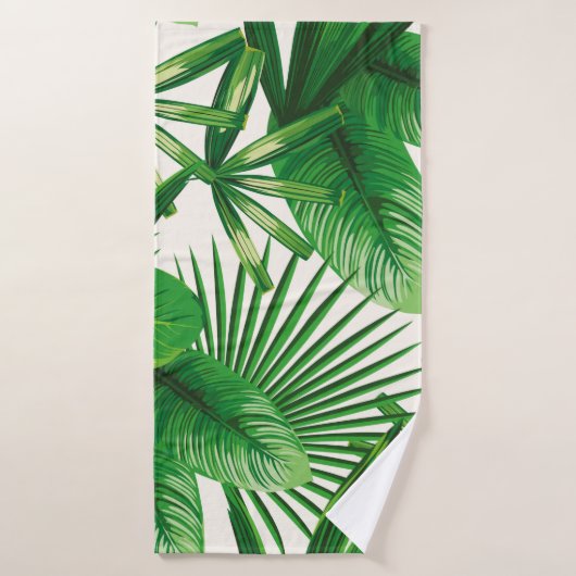Composition exotique tropicale verte naturelle feu (Serviette de bain)