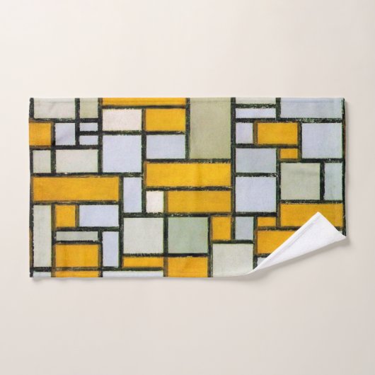 Composition Jaune et gris, Mondrian (Serviette à main)