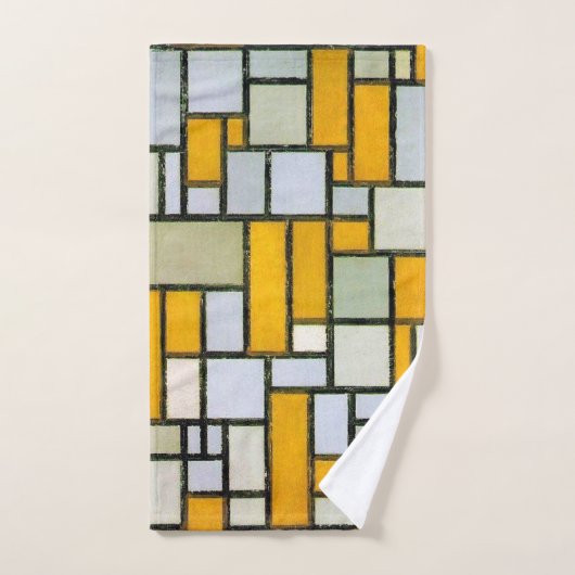 Composition Jaune et gris, Mondrian (Serviette à main)