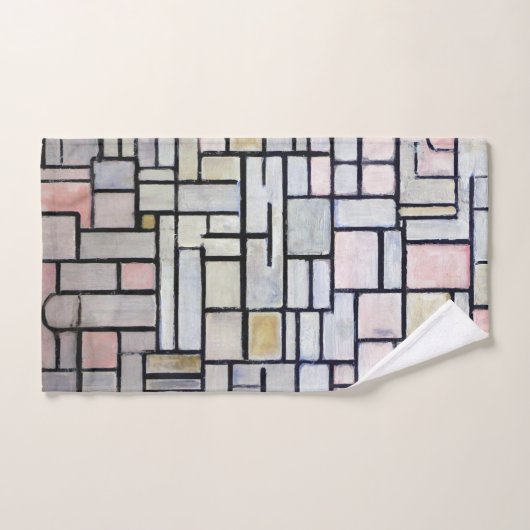 Composition rose et gris, Mondrian (Serviette à main)