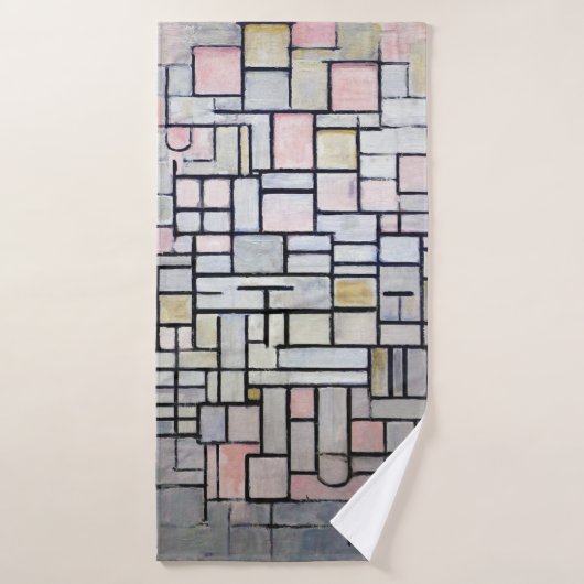 Composition rose et gris, Mondrian (Serviette de bain)