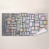 Composition rose et gris, Mondrian (Serviette de bain)