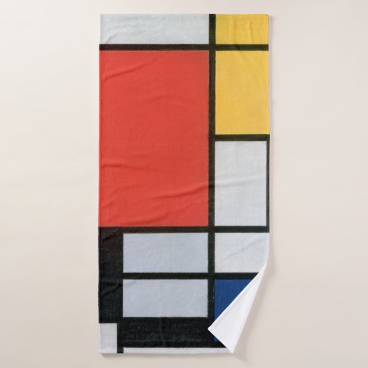Composition Rouge, Jaune, Bleu, Noir, Mondrique (Serviette de bain)