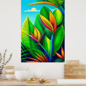 Composition Tropicale - Impression d'art en toile (Cuisine)