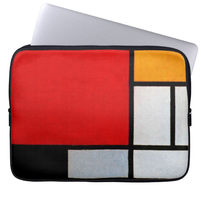 Composition with Large Red Plane Laptop Sleeve (Voorkant)
