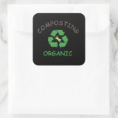 compost compostering composter biologische landbou vierkante sticker (Tas)