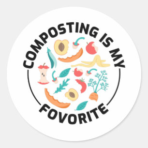 Compost Garden Gardener Funny Gift Ronde Sticker