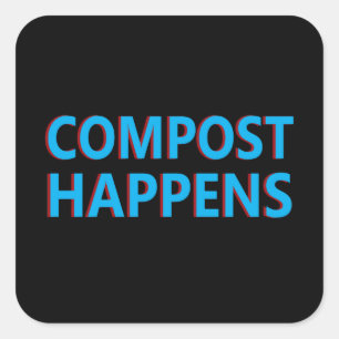 compost gebeurt composterend vierkante sticker