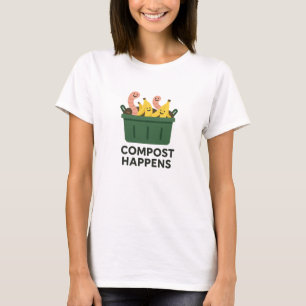 Compost Gebeurt Grappige Banaan Worm Ontwerp T-shirt