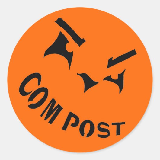 Compost Jack-o-Lantern Sticker (Voorkant)