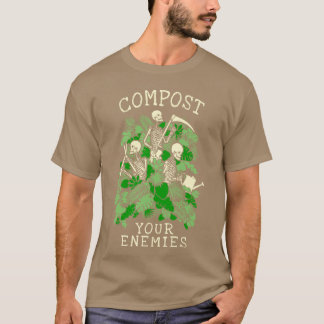 Composteer je vijanden Funny Gardening Goth Skelet T-shirt