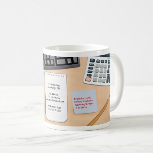 Comptabilité Bureau Arrière - plan Mug (Devant droit)