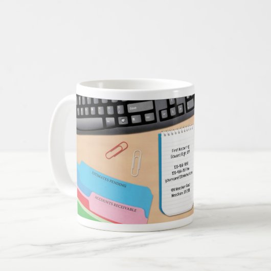 Comptabilité Bureau Arrière - plan Mug (Devant gauche)