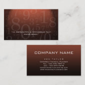 Comptabilité - cuivre de carte de visite de (Devant / Derrière)