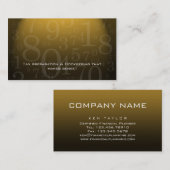 Comptabilité - or de carte de visite de (Devant / Derrière)