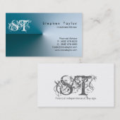 Comptabilité simple bleue de carte de visite (Devant / Derrière)