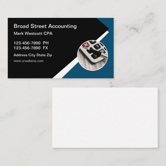 Comptable Carte de visite classique moderne (Devant / Derrière)
