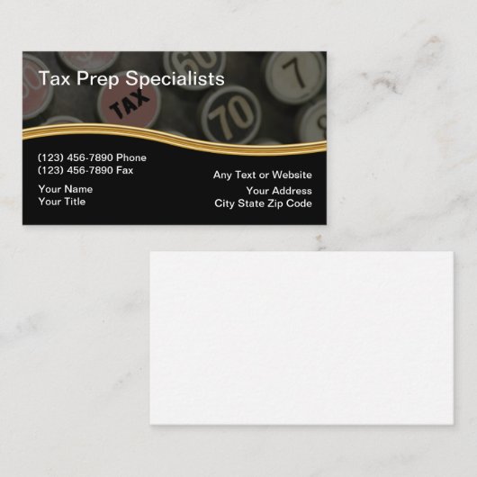 Comptable Cartes de visite modernes uniques (Devant / Derrière)