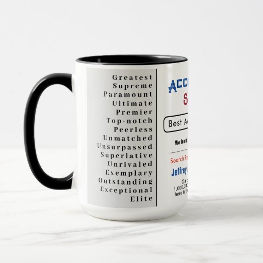 Comptable Custom Best Search Cadeau Mug (Gauche)