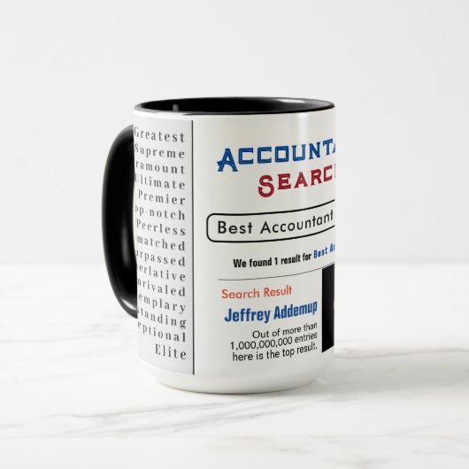 Comptable Custom Best Search Cadeau Mug (Devant gauche)