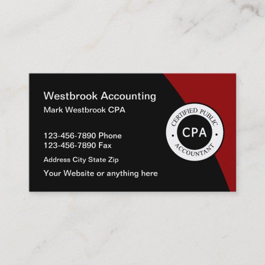Comptable de l'ACP local Cartes de visite modernes (Devant)