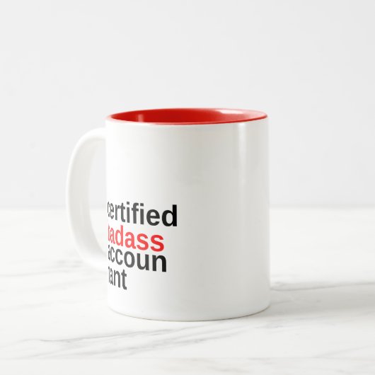 Comptable en Badass certifié Coffee Mug (Devant gauche)