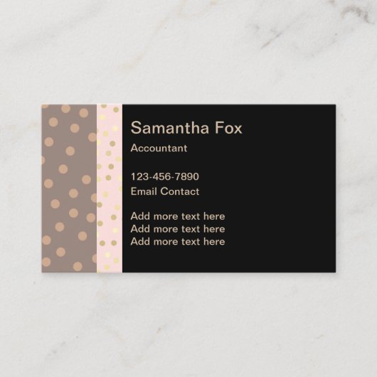 Comptable féminine tendance Carte de visite élégan (Devant)