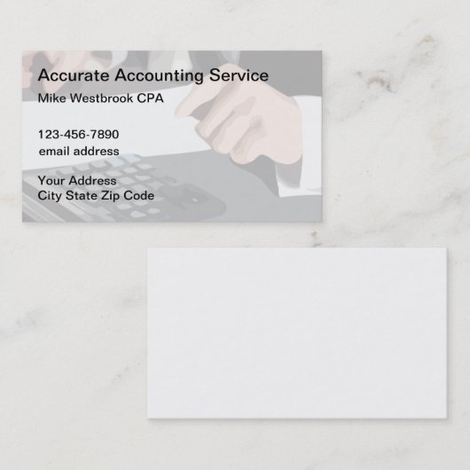 Comptable fiscal Cartes de visite classiques (Devant / Derrière)