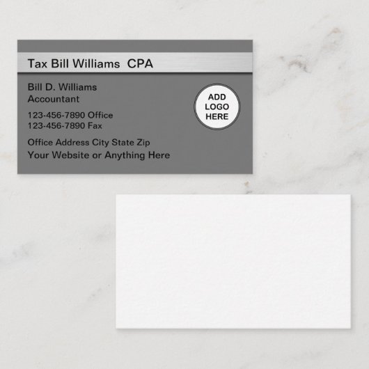 Comptable fiscal Cartes de visite CPA (Devant / Derrière)
