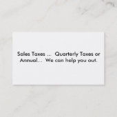 Comptable fiscal Cartes de visite d'entreprise (Dos)