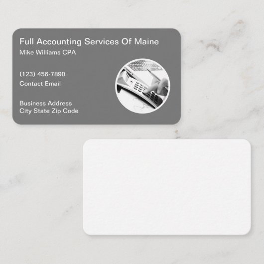 Comptable fiscal professionnel Cartes de visite (Devant / Derrière)