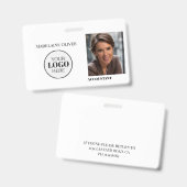 Comptable ID de l'employé Photo Badge Logo Simple (Avant & arrière)