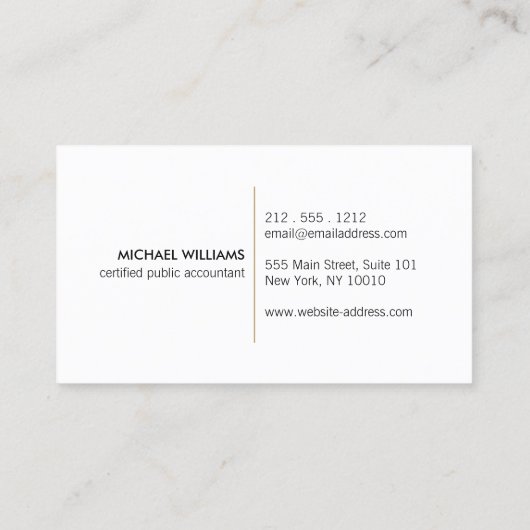 Comptable moderne, Carte de visite Comptabilité II (Dos)