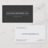 Comptable professionnel Carte de visite gris foncé (Devant / Derrière)