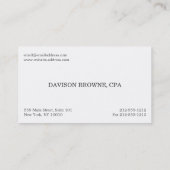 Comptable professionnel Carte de visite gris foncé (Dos)