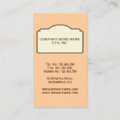 Comptable professionnel Cartes de visite Vintages (Dos)