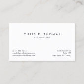 Comptable professionnel et Carte de visite financi (Dos)