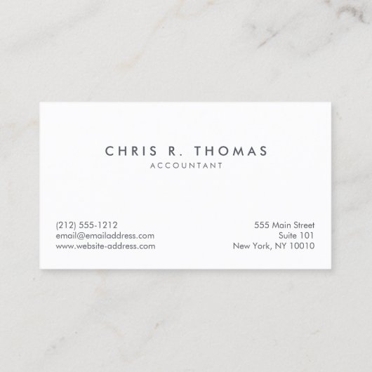 Comptable professionnel et Carte de visite financi (Dos)