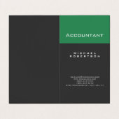 Comptable Sea Green Grey Chubby Carte de visite (Extérieur déplié)