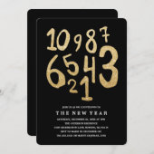 Compte à rebours | Invitation du réveillon du Nouv (Devant / Derrière)