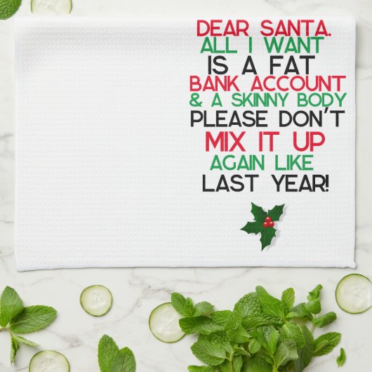 Compte de banque de graisse, Serviettes de cuisine (Plié)