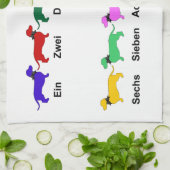 Compter Dachshunds Allemand Serviette de cuisine (Plié)
