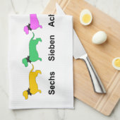 Compter Dachshunds Allemand Serviette de cuisine (Quart Plié)